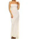 Urban X Strapless With Smocking Detail Slub Fabric Maxi Dress In Oatmeal