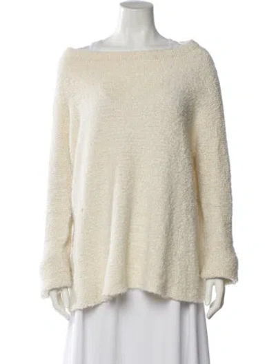 Pre-owned Urban Zen Bateau Neckline Sweater In White