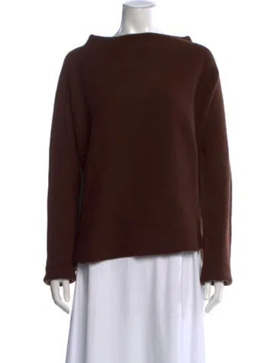 Pre-owned Urban Zen Cashmere Bateau Neckline Sweater In Brown
