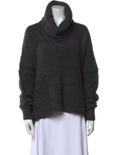 Pre-owned Urban Zen Cashmere Cowl Neck Sweater In Gray
