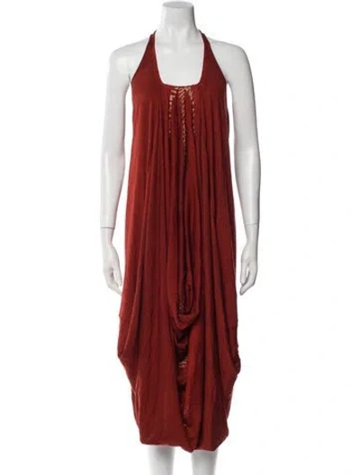 Pre-owned Urban Zen Cashmere Midi Length Dress In Red