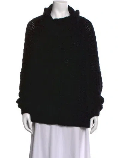 Pre-owned Urban Zen Cashmere Mock Neck Sweater In Black