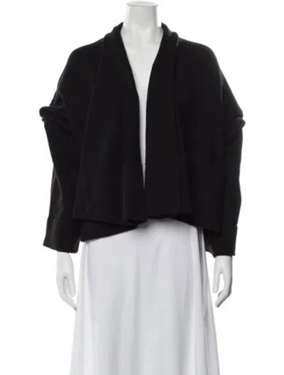 Pre-owned Urban Zen Cashmere Open Front Sweater In Black