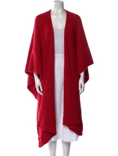 Pre-owned Urban Zen Cashmere Open Front Sweater In Red