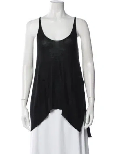 Pre-owned Urban Zen Cashmere Scoop Neck Top In Black