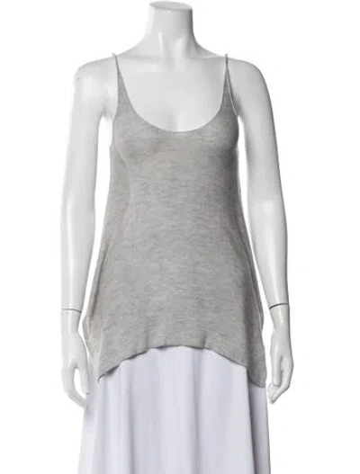 Pre-owned Urban Zen Cashmere Scoop Neck Top In Grey/silver