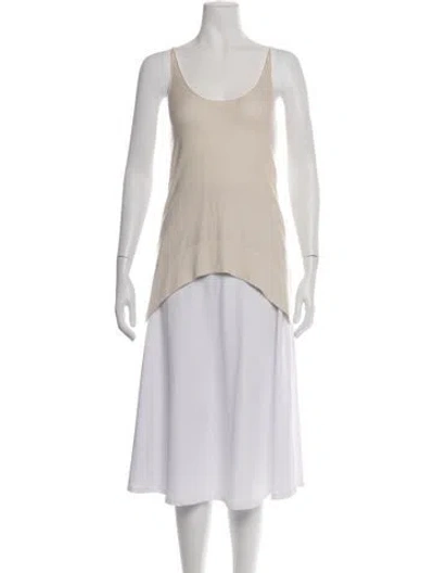 Pre-owned Urban Zen Cashmere Scoop Neck Top In Neutrals