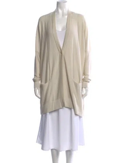 Pre-owned Urban Zen Cashmere V-neck Sweater In Neutral