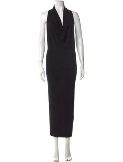 Pre-owned Urban Zen Cowl Neck Long Dress In Black