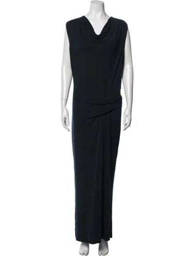 Pre-owned Urban Zen Cowl Neck Long Dress In Blue
