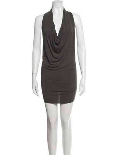 Pre-owned Urban Zen Cowl Neck Mini Dress In Grey