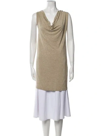 Pre-owned Urban Zen Cowl Neck Sleeveless Tunic In Neutral