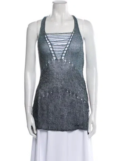 Pre-owned Urban Zen Crochet V-neck Sweater In Multi