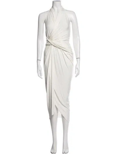Pre-owned Urban Zen Halterneck Midi Length Dress In White