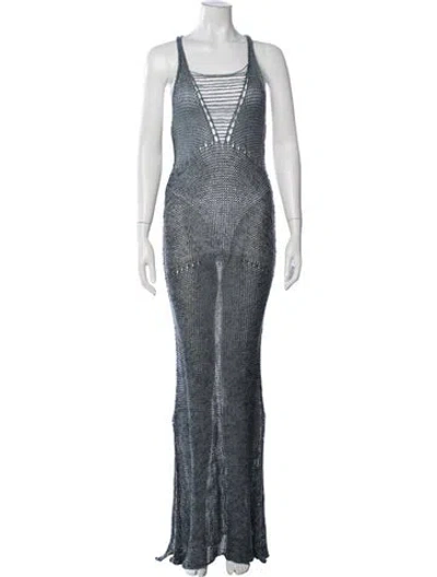 Pre-owned Urban Zen Hemp Long Dress In Blue