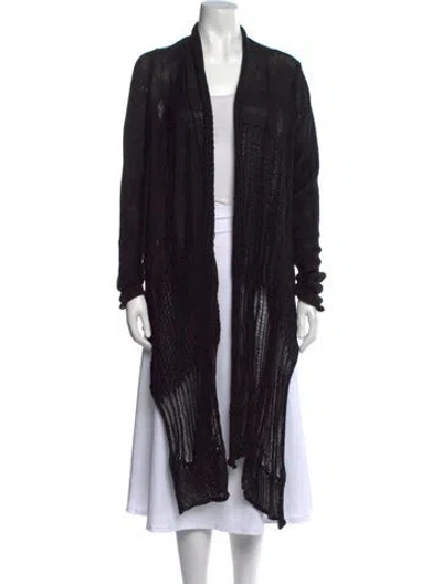 Pre-owned Urban Zen Hemp Open Front Sweater In Black