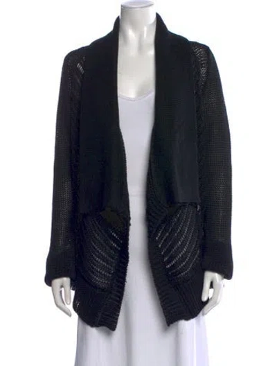 Pre-owned Urban Zen Hemp Open Front Sweater In Black