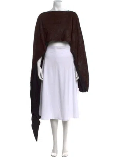 Pre-owned Urban Zen Lambskin Bateau Neckline Sweater In Brown