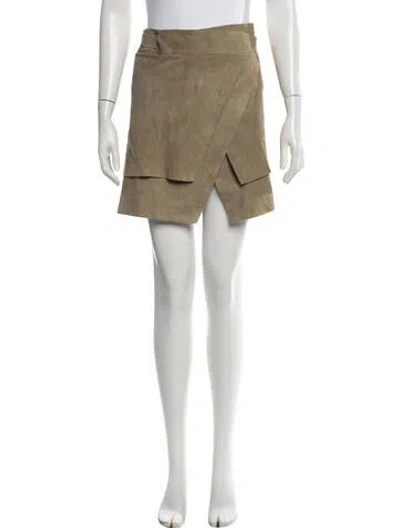 Pre-owned Urban Zen Lambskin Mini Skirt In Neutrals