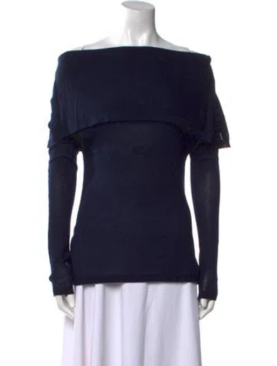 Pre-owned Urban Zen Lambskin Off-the-shoulder Top In Black