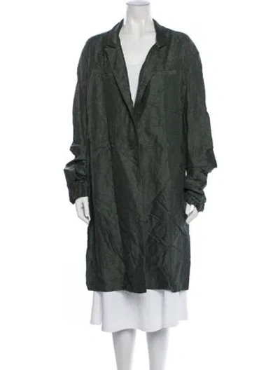 Pre-owned Urban Zen Linen Coat In Green