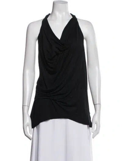 Pre-owned Urban Zen Linen Halterneck Top In Blue