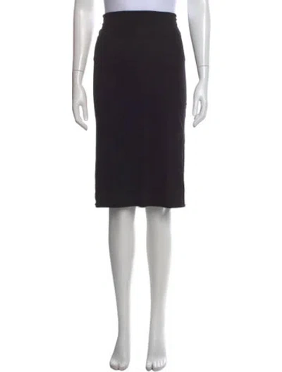 Pre-owned Urban Zen Linen Knee-length Skirt In Black