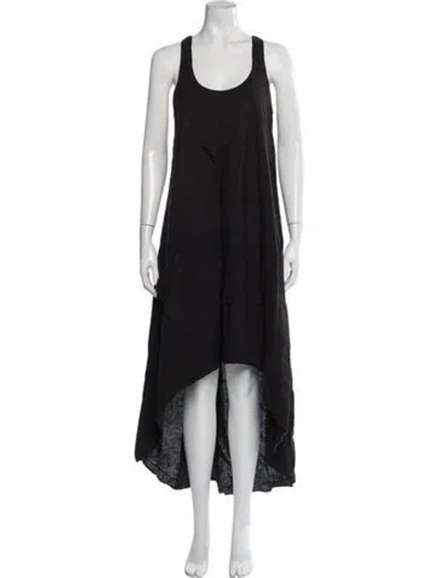 Pre-owned Urban Zen Linen Long Dress In Black