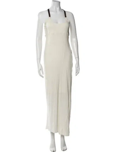 Pre-owned Urban Zen Linen Long Dress In Neutrals