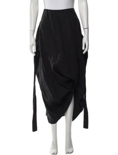 Pre-owned Urban Zen Linen Long Skirt In Black/blue