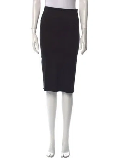 Pre-owned Urban Zen Linen Midi Length Skirt In Black