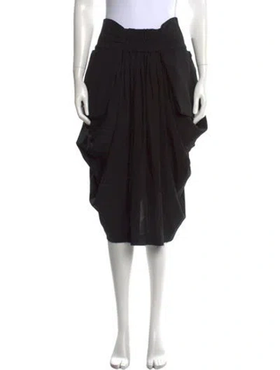 Pre-owned Urban Zen Linen Midi Length Skirt In Black