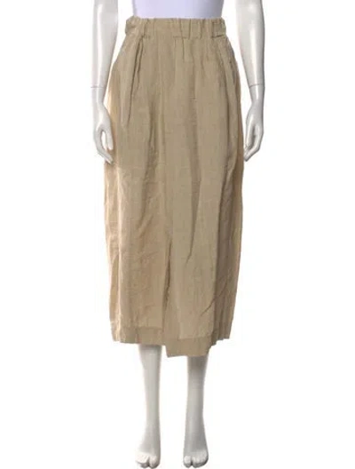 Pre-owned Urban Zen Linen Midi Length Skirt In Neutral