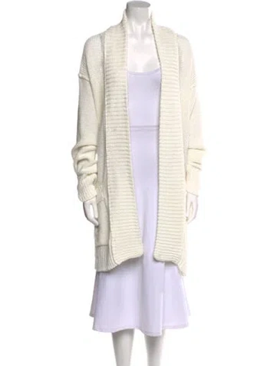 Pre-owned Urban Zen Linen Open Front Sweater In Neutral