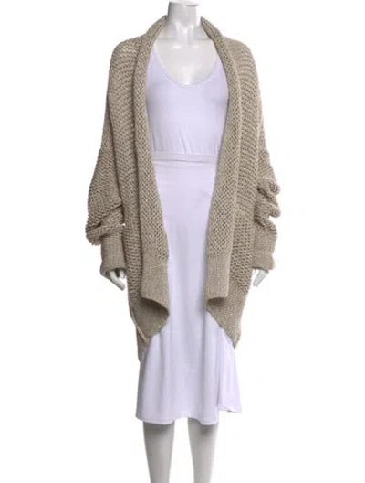 Pre-owned Urban Zen Linen Open Front Sweater In Neutrals
