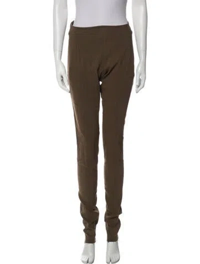 Pre-owned Urban Zen Linen Skinny Leg Pants In Brown