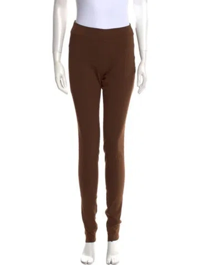 Pre-owned Urban Zen Linen Skinny Leg Pants In Brown