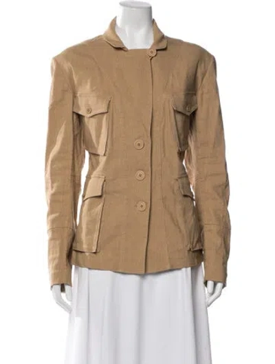 Pre-owned Urban Zen Linen Utility Jacket In Neutral