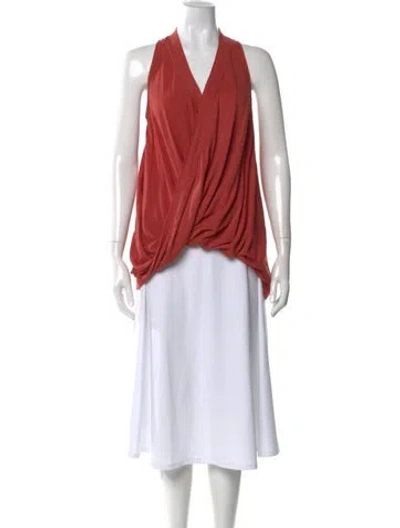 Pre-owned Urban Zen Linen V-neck Top In Multi