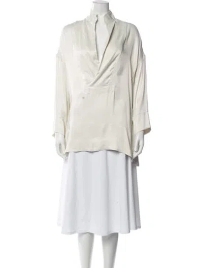 Pre-owned Urban Zen Long Sleeve Top In Neutral