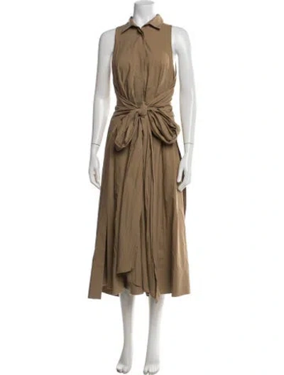 Pre-owned Urban Zen Midi Length Dress In Brown