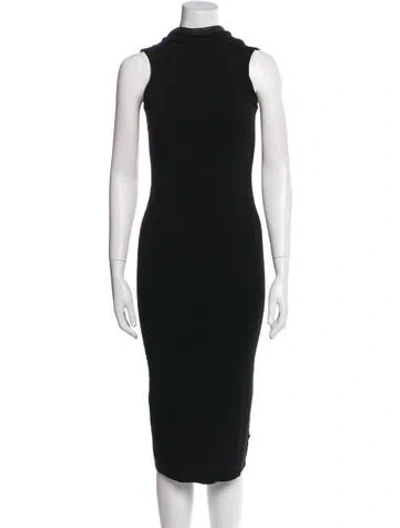 Pre-owned Urban Zen Mock Neck Long Dress In Black
