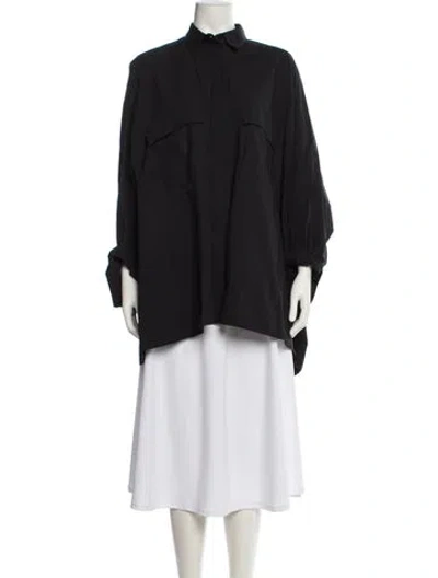 Pre-owned Urban Zen Mock Neck Long Sleeve Tunic In Black