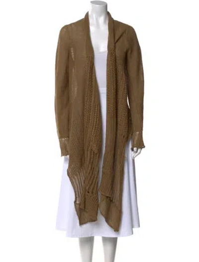 Pre-owned Urban Zen Mohair Open Front Sweater In Brown