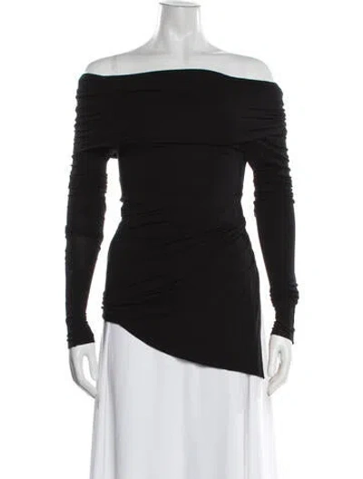 Pre-owned Urban Zen Off-the-shoulder Long Sleeve Top In Black