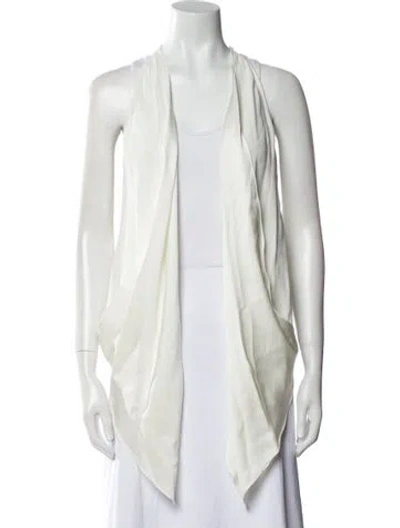 Pre-owned Urban Zen Open Front Sweater In White