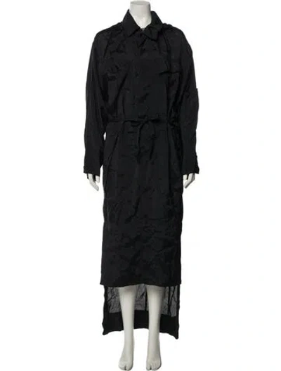 Pre-owned Urban Zen Plaid Print Trench Coat In Black