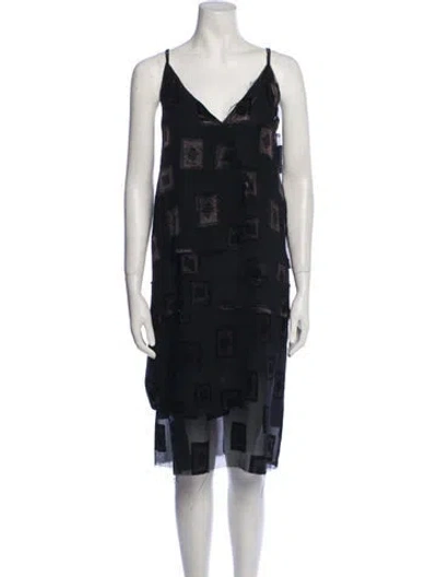 Pre-owned Urban Zen Printed Midi Length Dress In Black