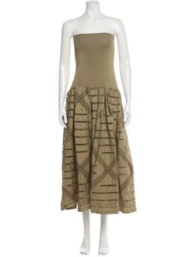 Pre-owned Urban Zen Printed Midi Length Dress In Neutral