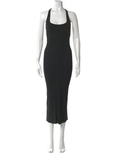 Pre-owned Urban Zen Scoop Neck Long Dress In Black